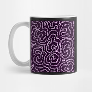 Textured Lavender Doodle on Violet Abstract Mug